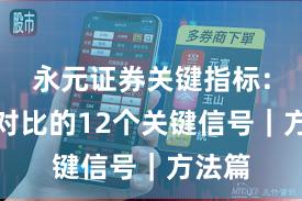 永元证券关键指标：行业对比的12个关键信号｜方法篇